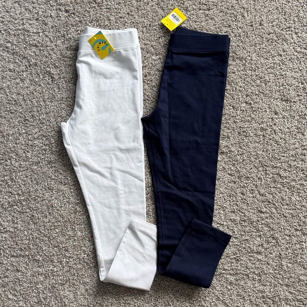 Kids White and Navy Leggings